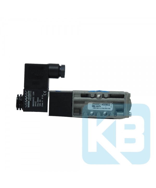 VÁLVULA SOLENOIDE MOLA 1/8 5 VIAS ATUADOR PLASTICO 24vcc